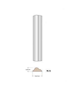 Wandleiste WL 01 – Profilleiste aus Massivholz, 40 x 16 mm