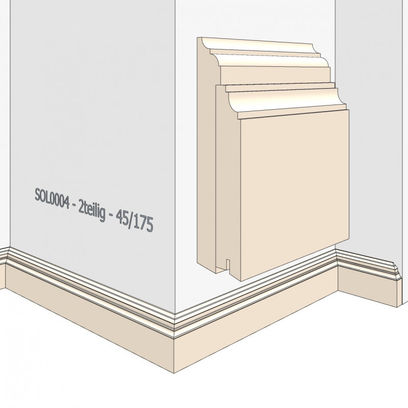 SL0004 - 2-piece high skirting board 175/45
