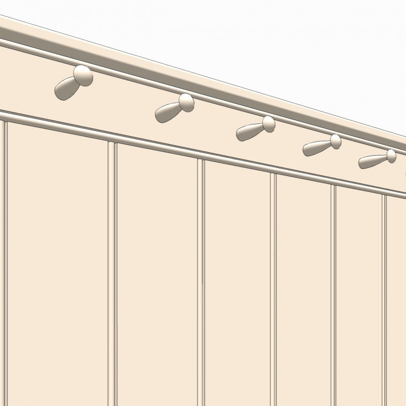 P0017 - High pinstripe panel with shaker peg rail