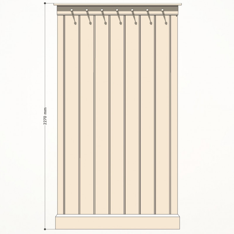 P0017 - High pinstripe panel with shaker peg rail