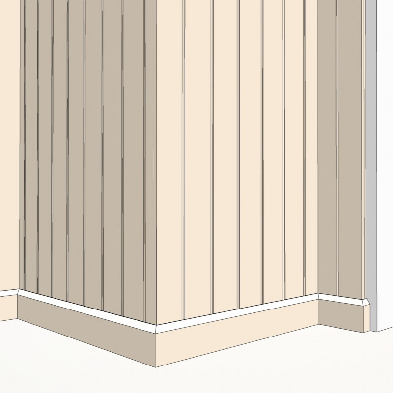 P0017 - High pinstripe panel with shaker peg rail