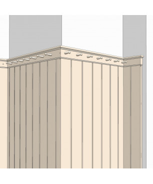 P0017 - High pinstripe panel with shaker peg rail