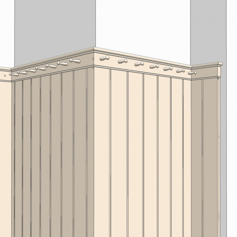 P0017 - High pinstripe panel with shaker peg rail
