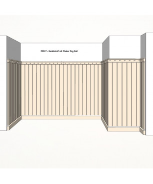 P0017 - High pinstripe panel with shaker peg rail