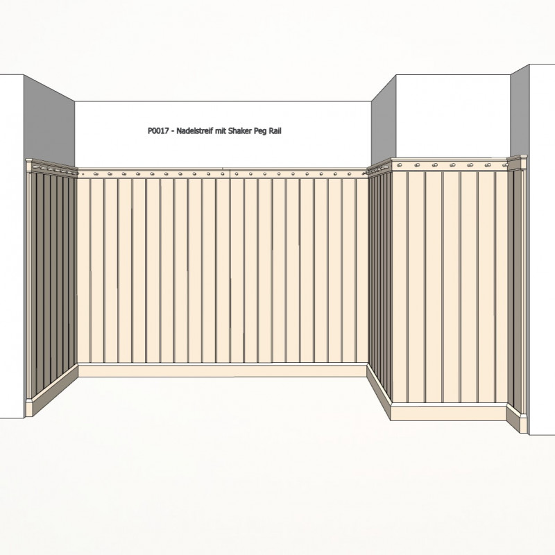 P0017 - High pinstripe panel with shaker peg rail