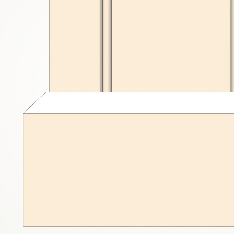 P0017 - High pinstripe panel with shaker peg rail